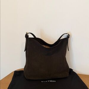 Elegant Brown Suede Shoulder Bag